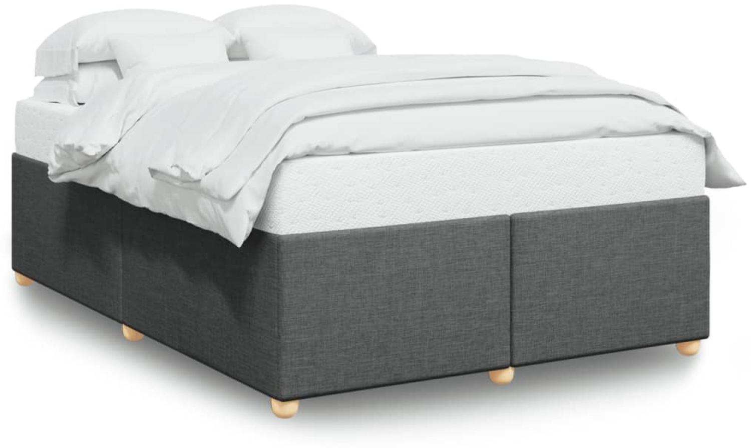 vidaXL Bettgestell ohne Matratze Dunkelgrau 140x200 cm Stoff 3284737 Bild 1