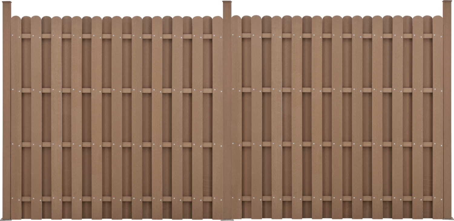 WPC Gartenzaun Langero 185x376 cm Braun neu. holz Bild 1
