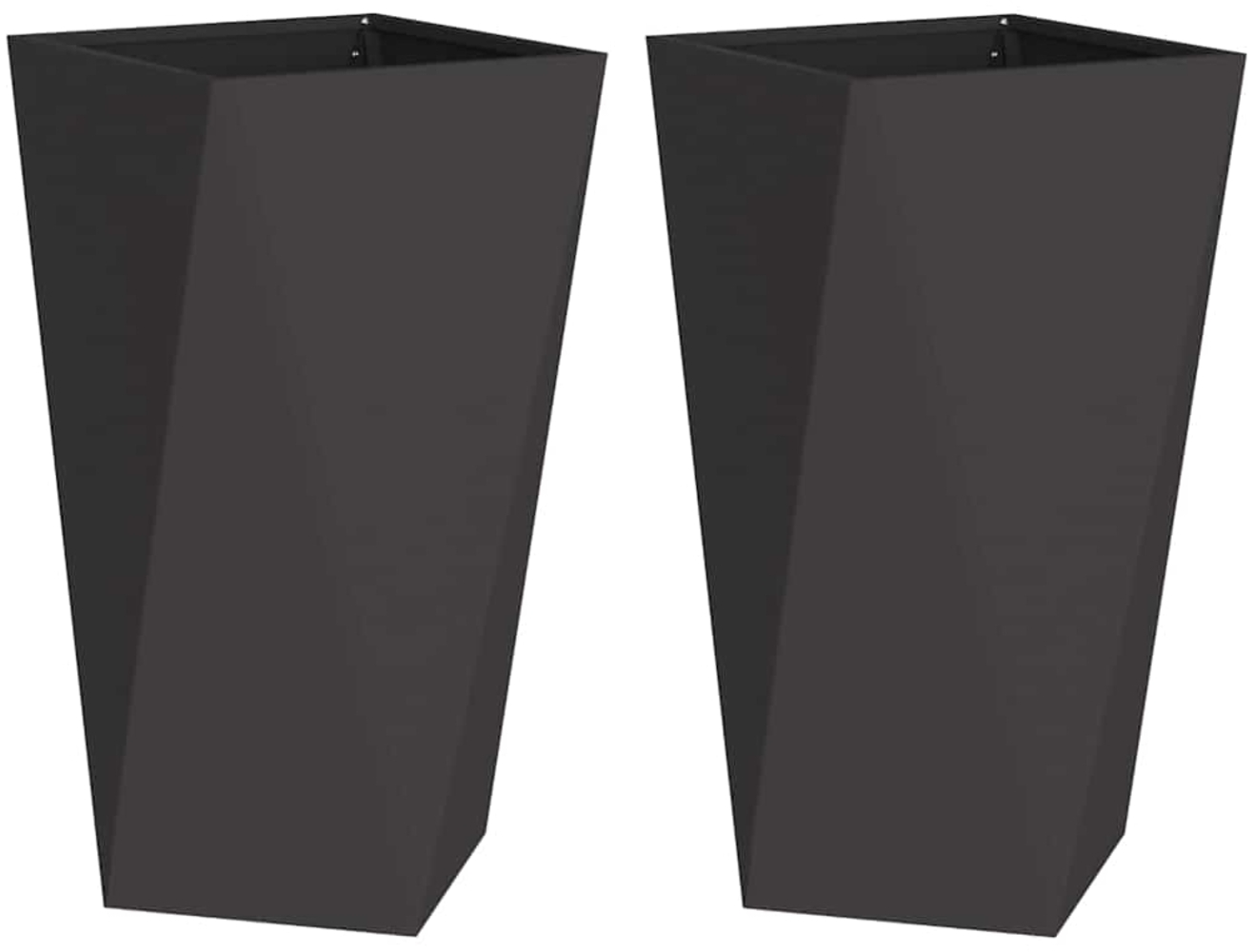 vidaXL Pflanzkübel 2 pcs Schwarz 40 x 40 x 75 cm Stahl 883781 Bild 1