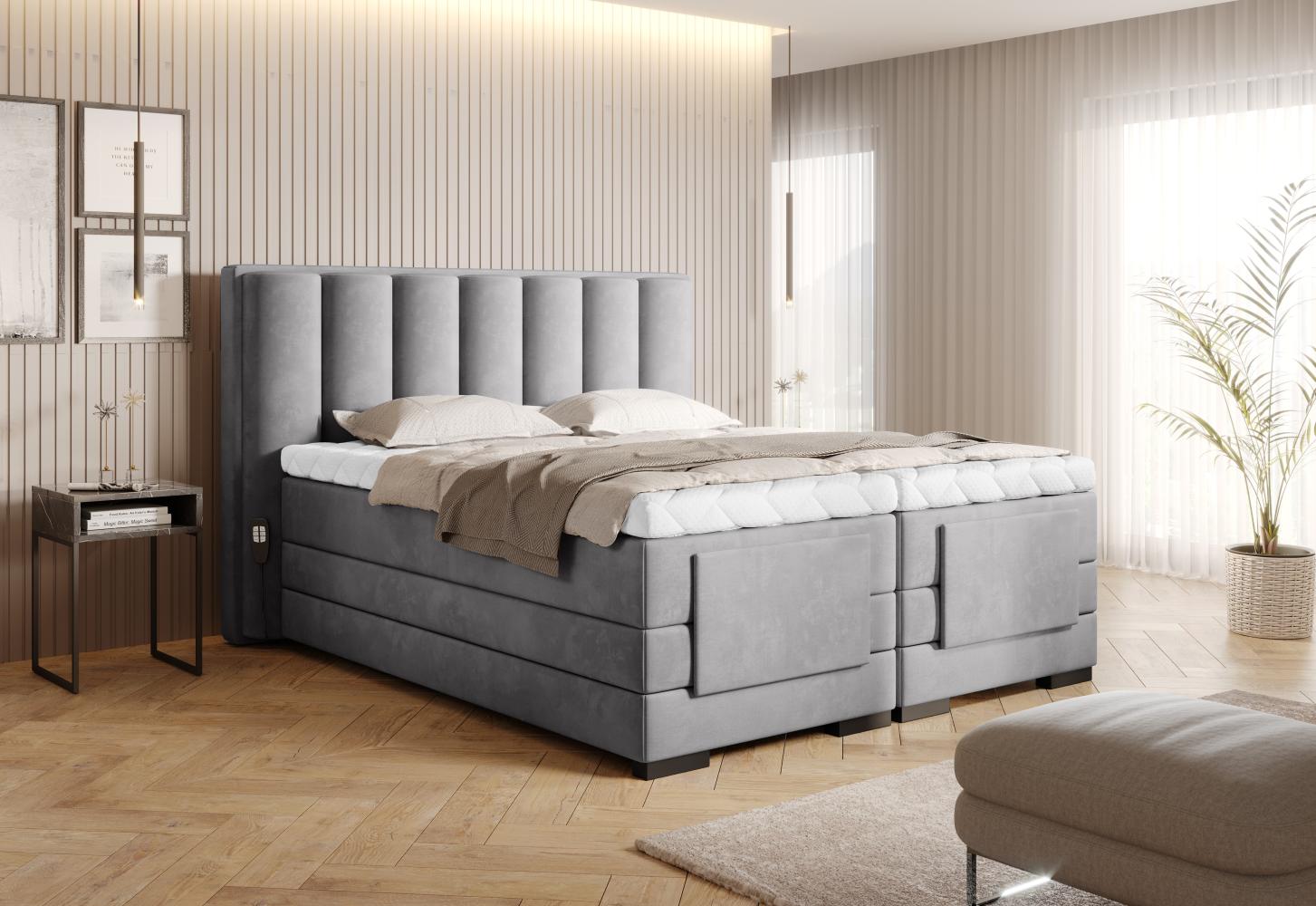 Veros 180x200, Boxspring Bett, Grau Bild 1