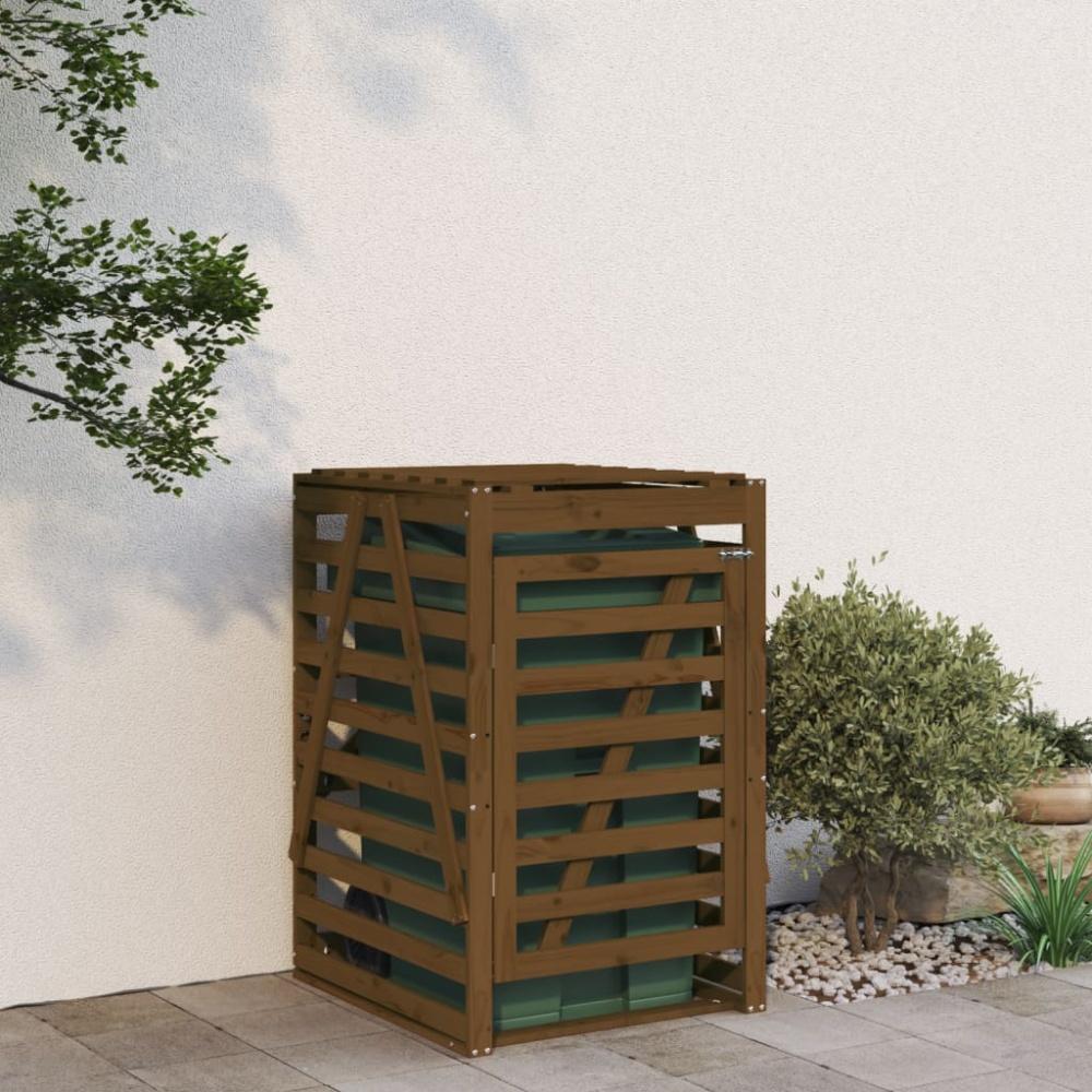 vidaXL Mülltonnenbox Honigbraun 84x90x128,5 cm Massivholz Kiefer 825103 Bild 1