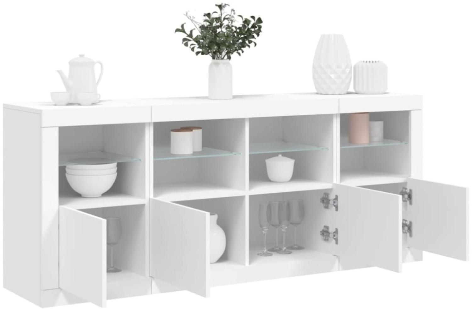 vidaXL Sideboard mit LED-Leuchten Weiß 163x37x67 cm 3209072 Bild 1