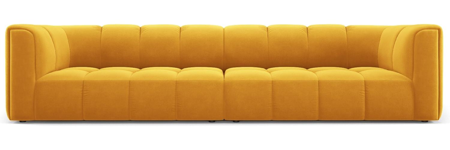 Micadoni Modulares Sofa Serena 4-Sitzer Samtstoff Gelb Bild 1