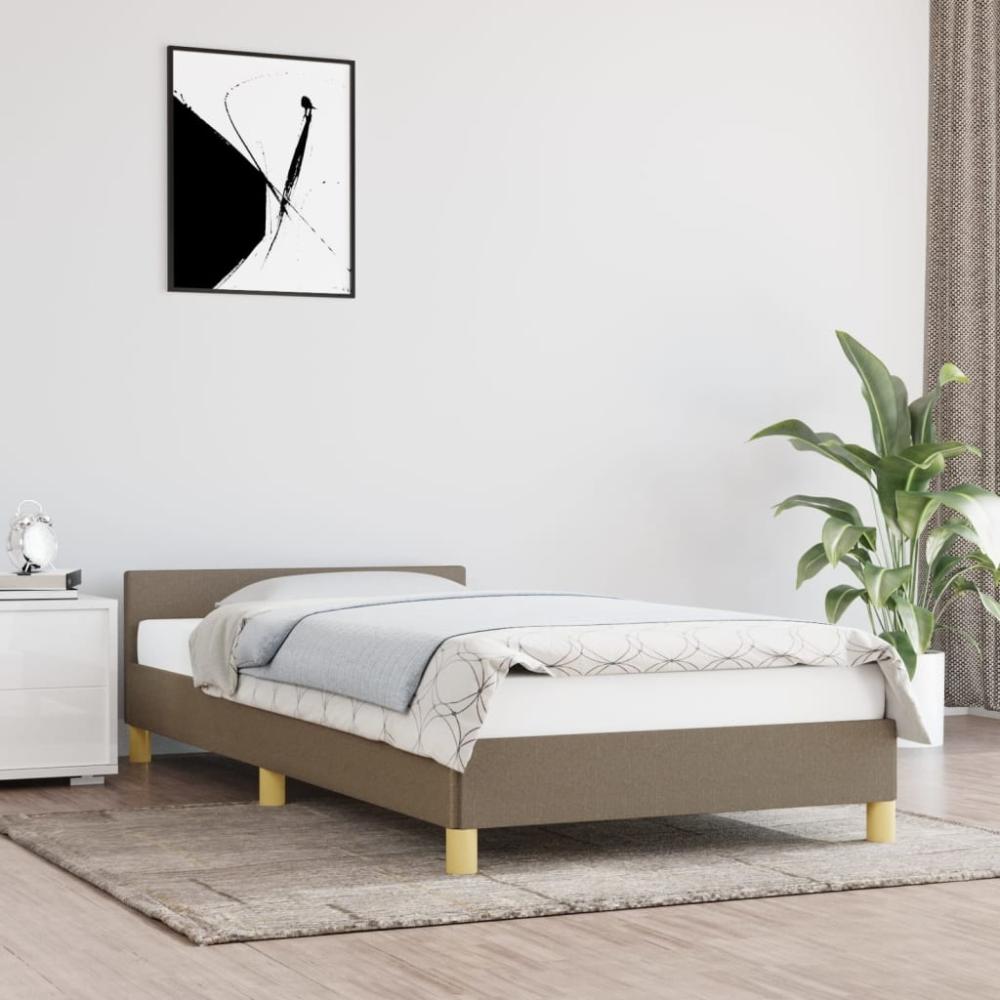 Bettgestell mit Kopfteil Taupe 90x190 cm Stoff [347379] Bild 1