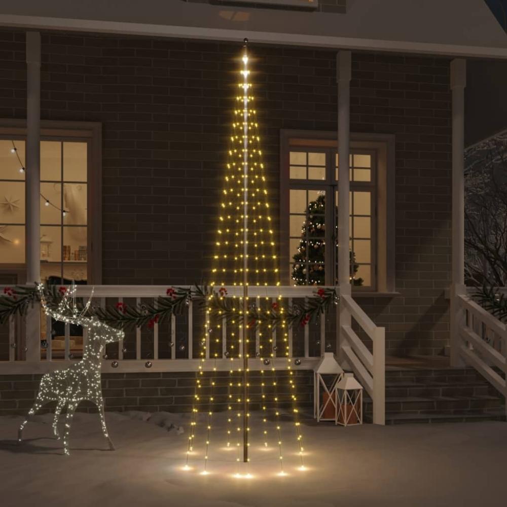 vidaXL LED-Weihnachtsbaum für Fahnenmast Warmweiß 310 LEDs 300 cm 343522 Bild 1