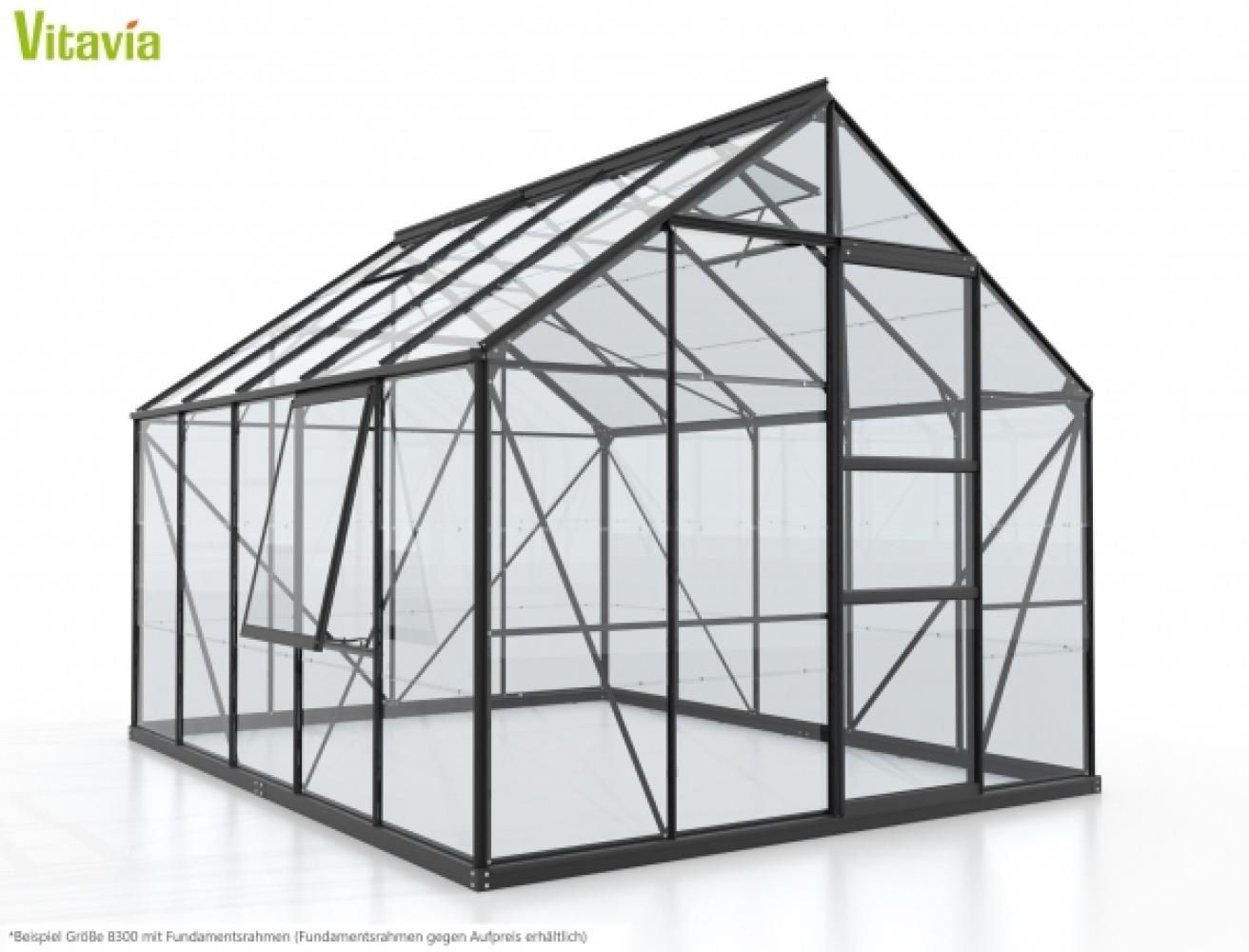 Vitavia Gewächshaus "Meridian 1 9900", schwarz, 9,9 m²,3 mm ESG Bild 1