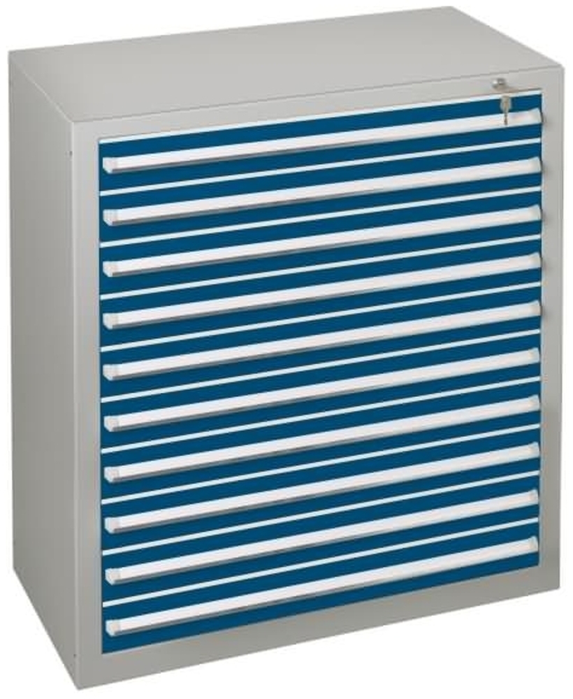 Schulte Schubladenblock 36287 110cm 10 Schübe lichtgrau/blau Bild 1