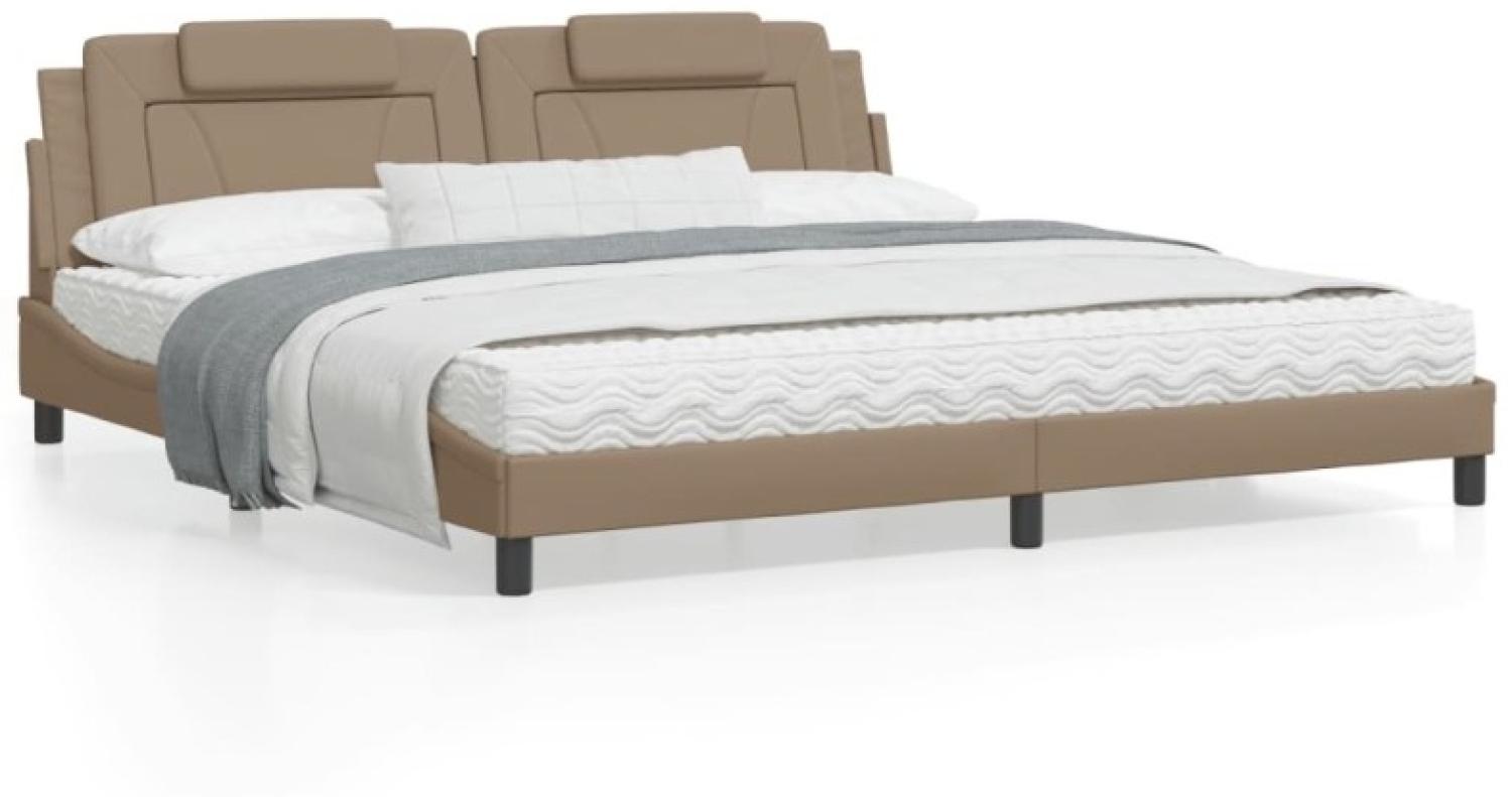 Bett mit Matratze Cappuccino-Braun 200x200 cm Kunstleder (Farbe: Braun) Bild 1