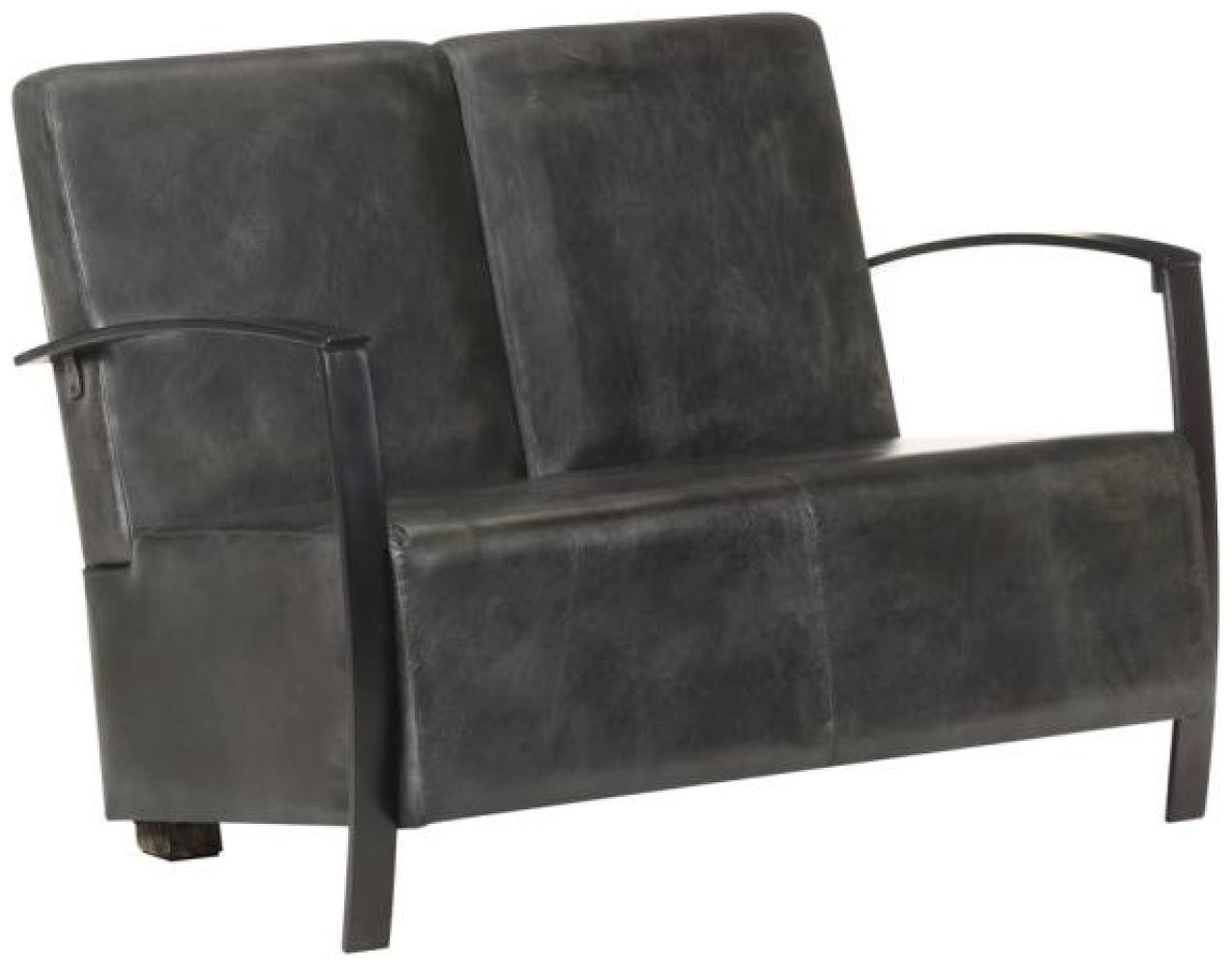 vidaXL 2-Sitzer-Sofa Grau Echtleder [321866] Bild 1