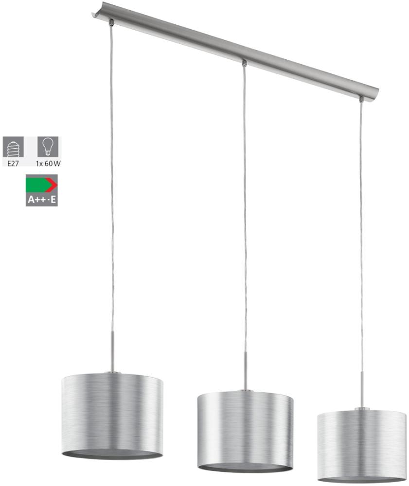 Eglo 39353 Pendelleuchte SAGANTO nickel-matt silber L:103cm B:25cm H:110cm Bild 1