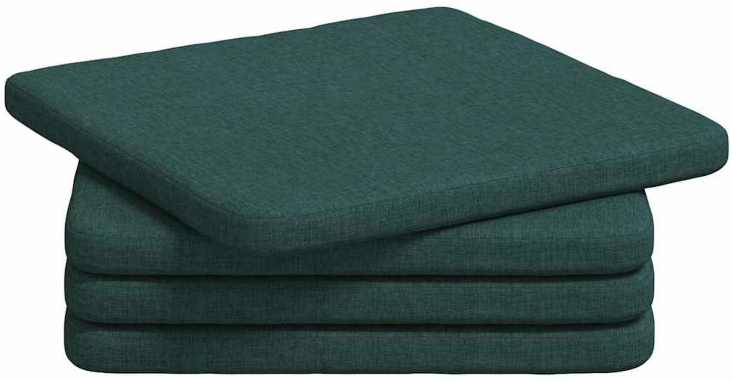 vidaXL Sitzkissen 4 pcs Dunkelgrün 40 x 40 x 3 cm Stoff 42015194 Bild 1