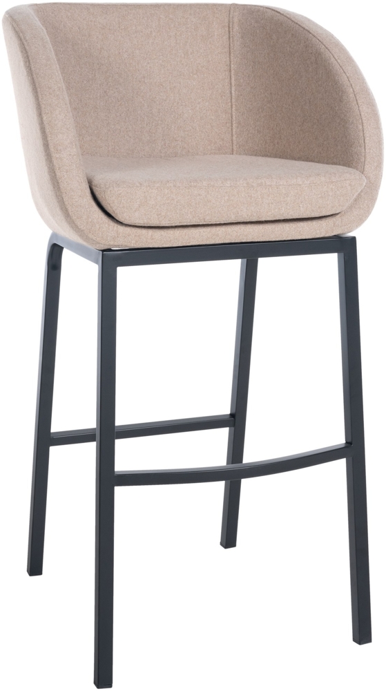 CLP Barhocker Rockhill Filz Vierfußgestell Edelstahl belastbar bis 150 kg,taupe schwarz Bild 1
