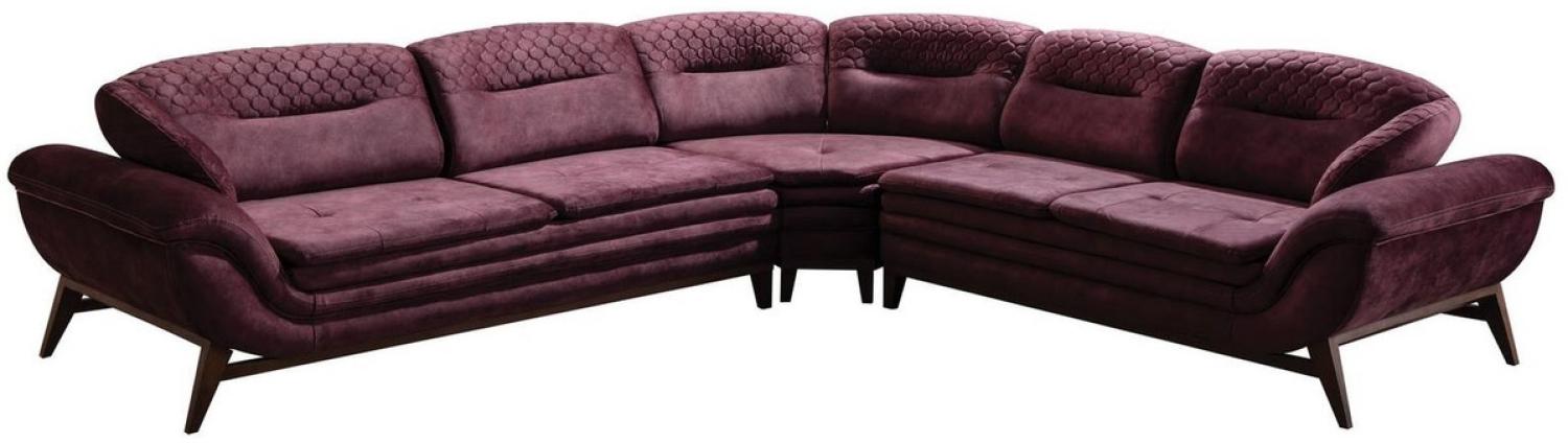 Casa Padrino Luxus Ecksofa Lila / Dunkelbraun 318x293 x H. 85 cm Bild 1