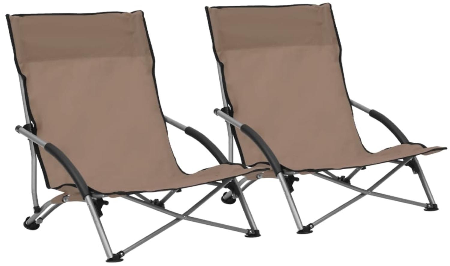 vidaXL Klappbare Strandstühle 2 Stk. Taupe Stoff 312492 Bild 1