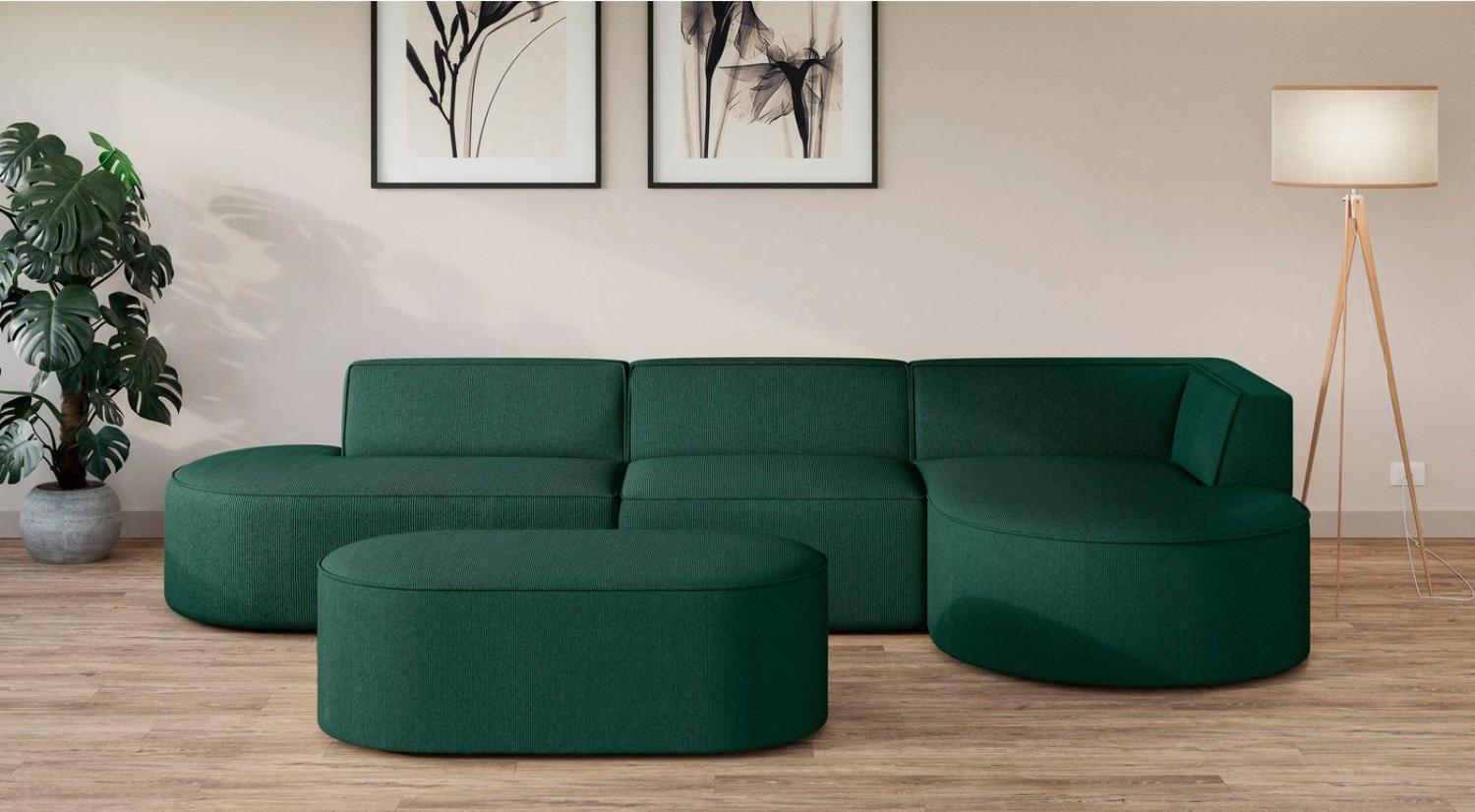 andas Ecksofa Ecksofa EIVIND mit Ottomane rechts/links, Maße: B/H/T 343/159/72 cm, L-Form mit Wellenunterfederung, auch in Feincord und Bouclé Bild 1