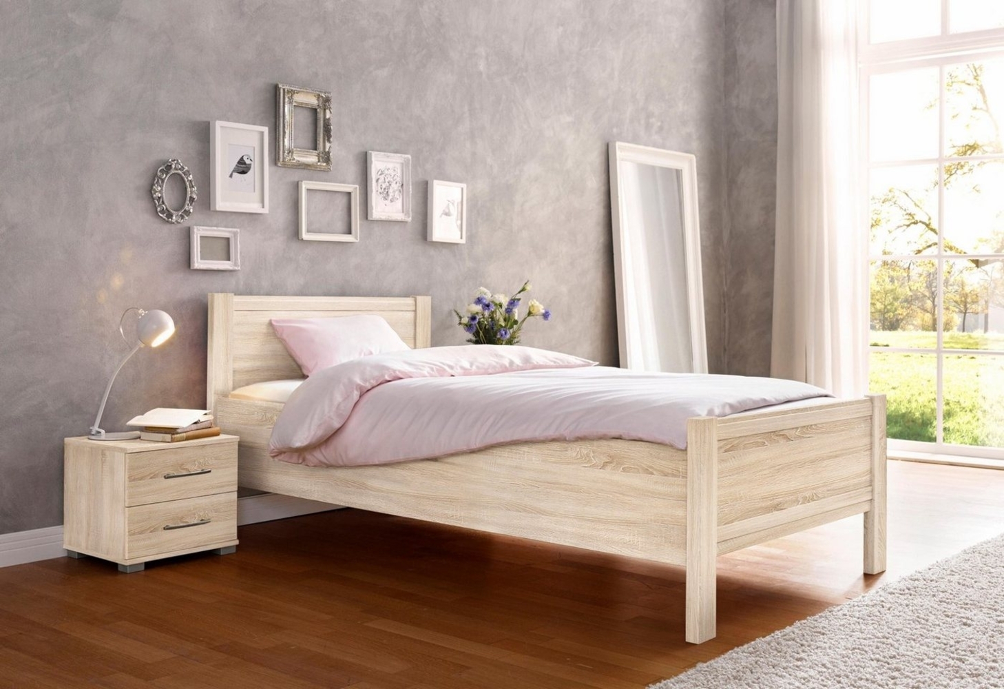 priess Bett Husum Schlafzimmer Jugendzimmer Rahmenbett, mit Komforthöhe verschiedene Ausführungen hochwertige Premium Qualität Bild 1