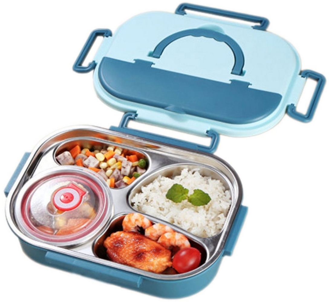 NATICY Lunchbox Lunchbox mit Suppenschüssel Edelstahl-Bento-Box mit Vier Fächern 1,3 L, (1-tlg) Bild 1