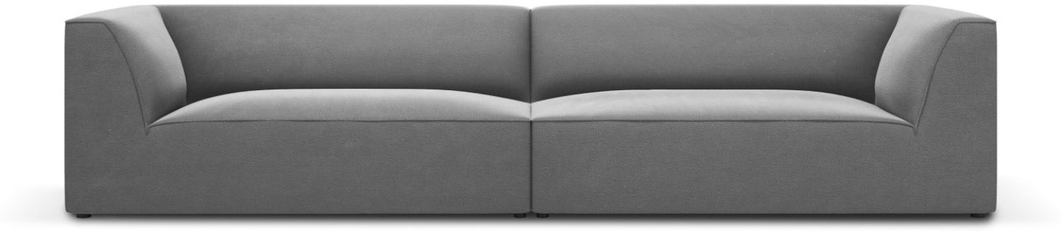 Micadoni 4-Sitzer Samtstoff Sofa Ruby | Bezug Grey | Beinfarbe Black Plastic Bild 1