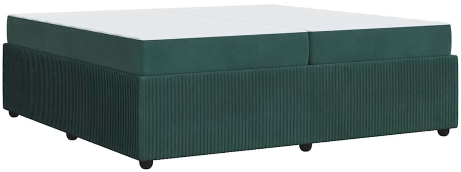 vidaXL Bettrahmen mit Matratze Dunkelgrün 200 x 200 cm Stoff 3398441 Bild 1