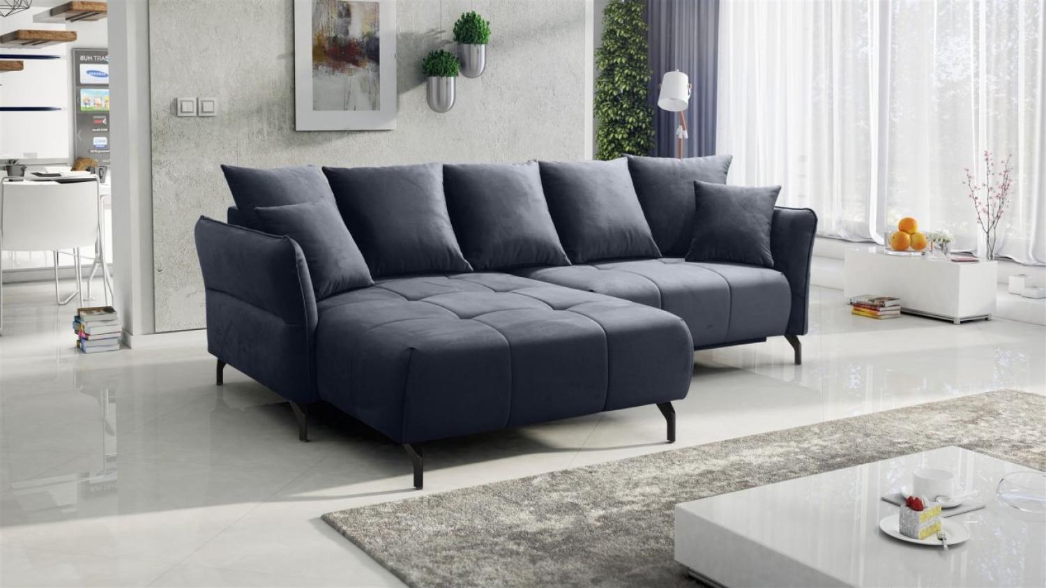 Ecksofa Schlafsofa Sofa SADIE Stoff Element Dunkelgrau Ottomane Links Bild 1