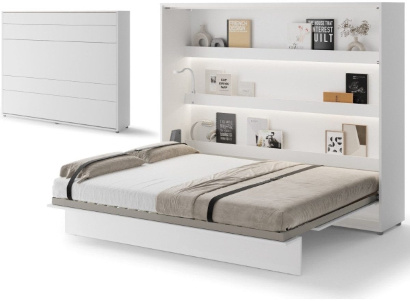 Compleo Schrankbett Horizontal Wandklappbett Lenart Bed Concept Schrankklappbett (mit LED) Bild 1