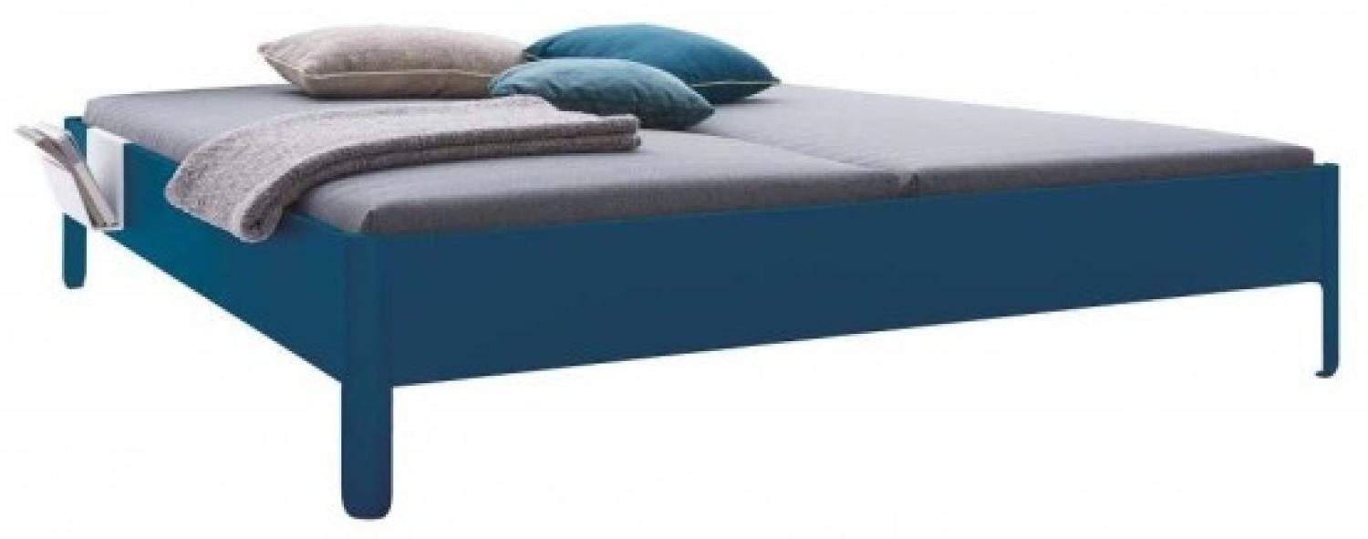 NAIT Doppelbett farbig lackiert Kapitänsblau 180 x 220cm Ohne Kopfteil Bild 1