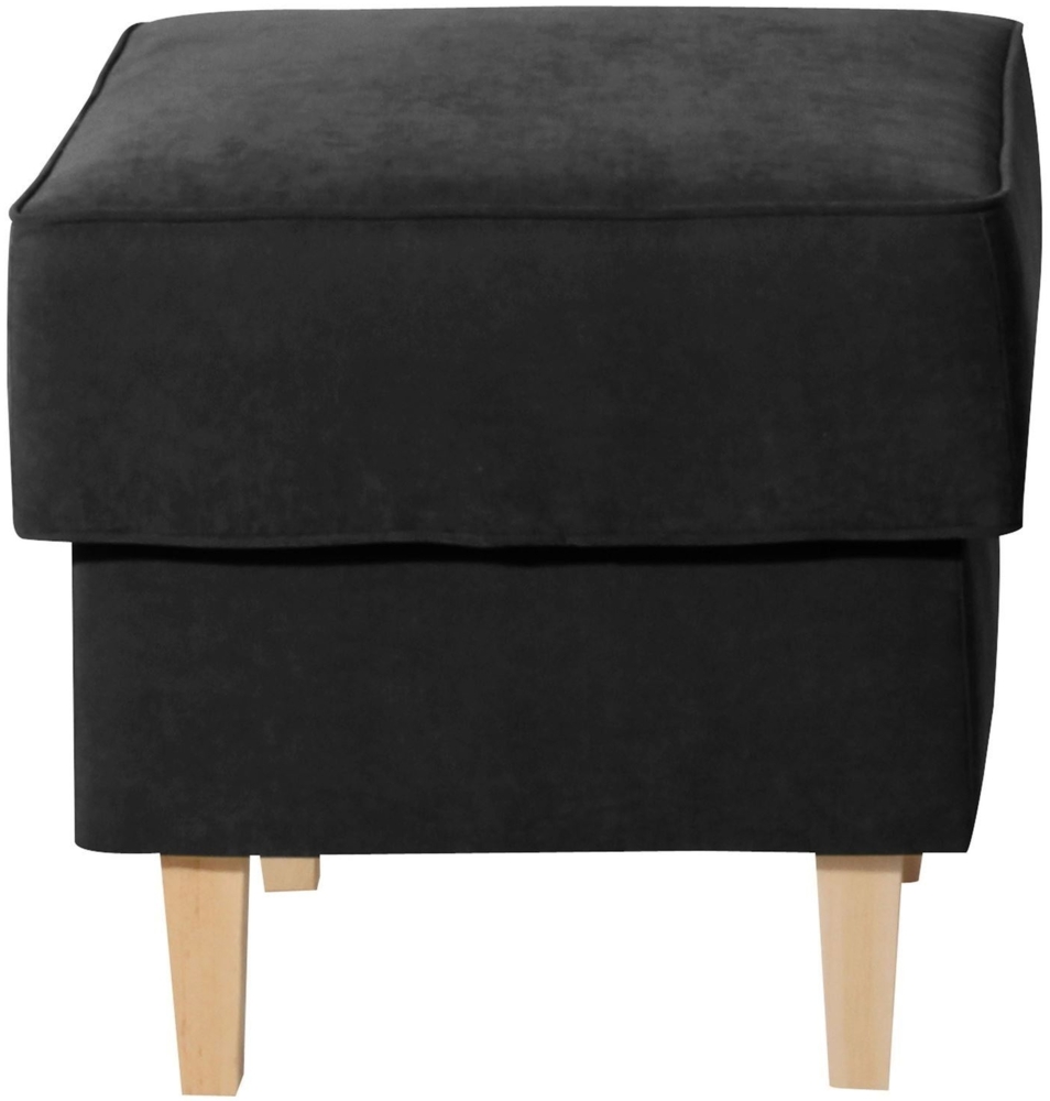 Hocker Karlen Bezug Veloursstoff Buche natur / schwarz 22065 Bild 1