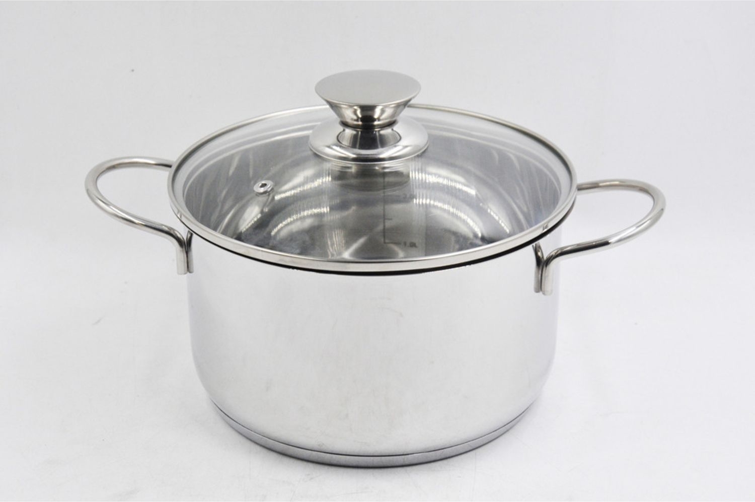2x Kochtopf Neapel Silber 24cm mit Glasdeckel, EDS, zum Kochen und Braten, Töpfe für Suppen oder Fleisch, geeignet für Herd und Backofen, für Küchen Bild 1
