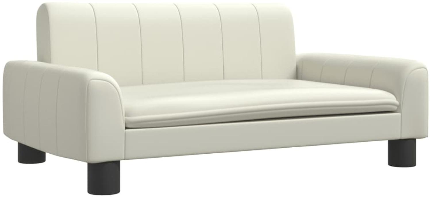 vidaxl Kindersofa 70 x 45 x 30 cm Kunstleder, Creme Bild 1