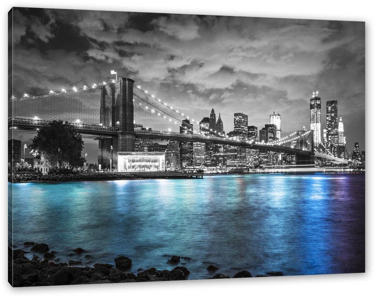 Pixxprint Leinwandbild New York Skyline, New York Skyline (1 St), Leinwandbild fertig bespannt, inkl. Zackenaufhänger Bild 1