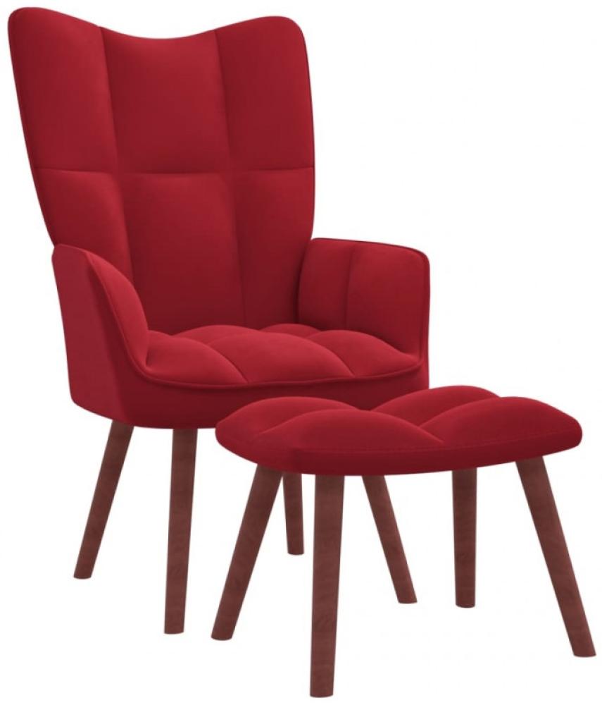 vidaXL Relaxsessel mit Hocker Weinrot Samt 328067 Bild 1