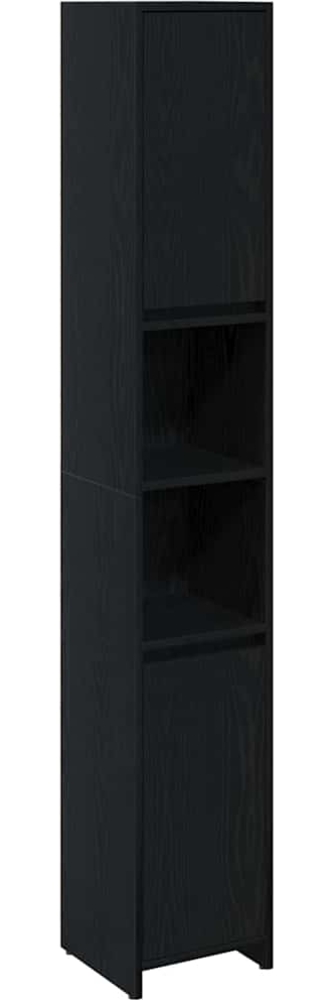 vidaXL Badezimmerschrank Schwarz Eichen-Optik 30 x 30 x 183,5 cm 862505 Bild 1