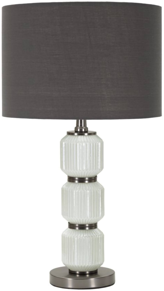Dmora Tischlampe Presolana, Schreibtischleuchte, Büroleuchte, Arbeitslampe, 33x33 h57 cm, Weiß und Grau Bild 1