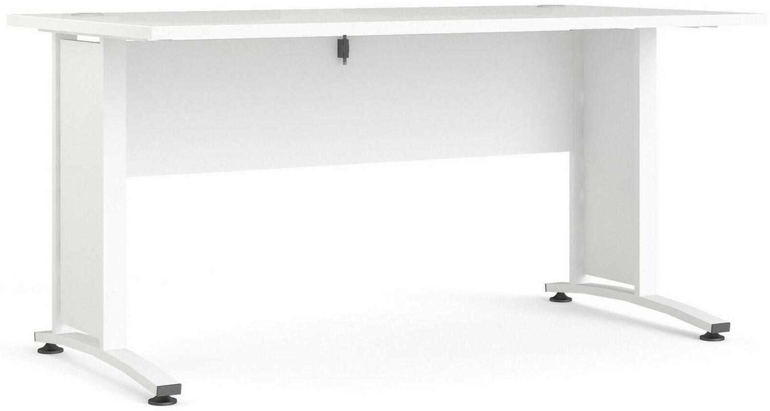 Dmora Schreibtisch Ascorbato, Mehrzweckschreibtisch, Bürotisch für PC, Eckschreibtisch, 150x80 h75 cm, Weiß Bild 1