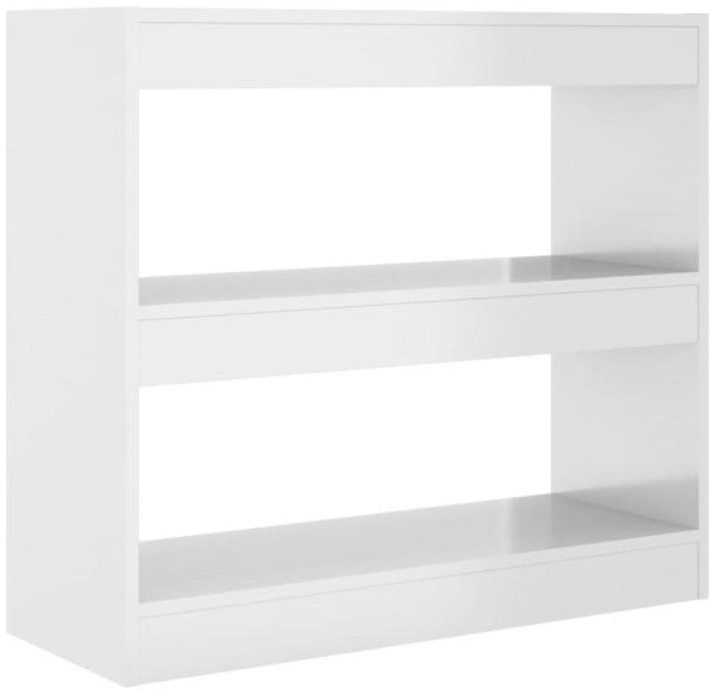 vidaXL Bücherregal/Raumteiler Hochglanz-Weiß 80 x 30 x 72 cm 811697 Bild 1