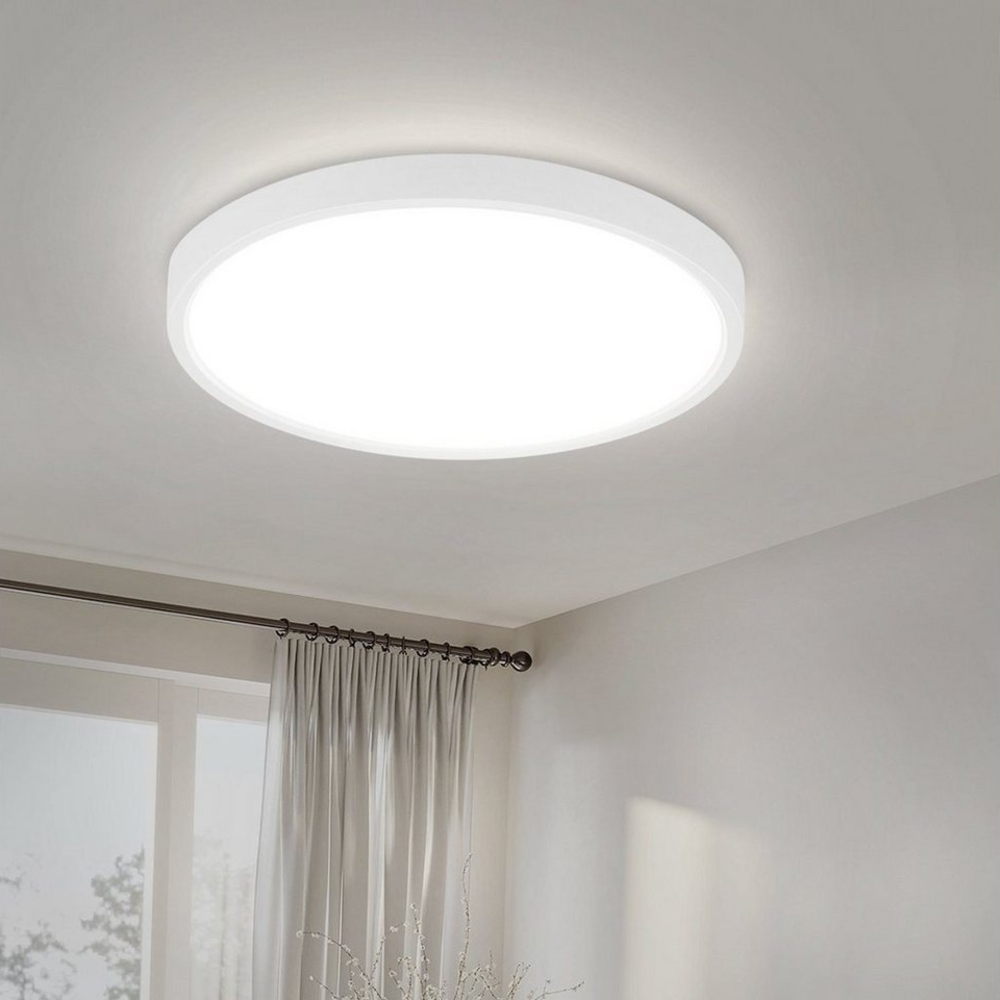 ZMH LED Deckenleuchte Wohnzimmer Deckenlampe Modern einfache Selbstmontage Flur, Hochwertige Design, LED fest integriert, 6500k, Weiß Nicht Dimmbar Bild 1