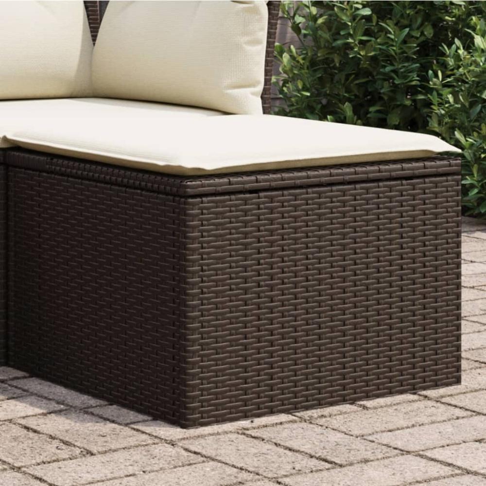 vidaXL Gartenhocker mit Kissen Braun 55x55x37 cm Poly Rattan 366206 Bild 1