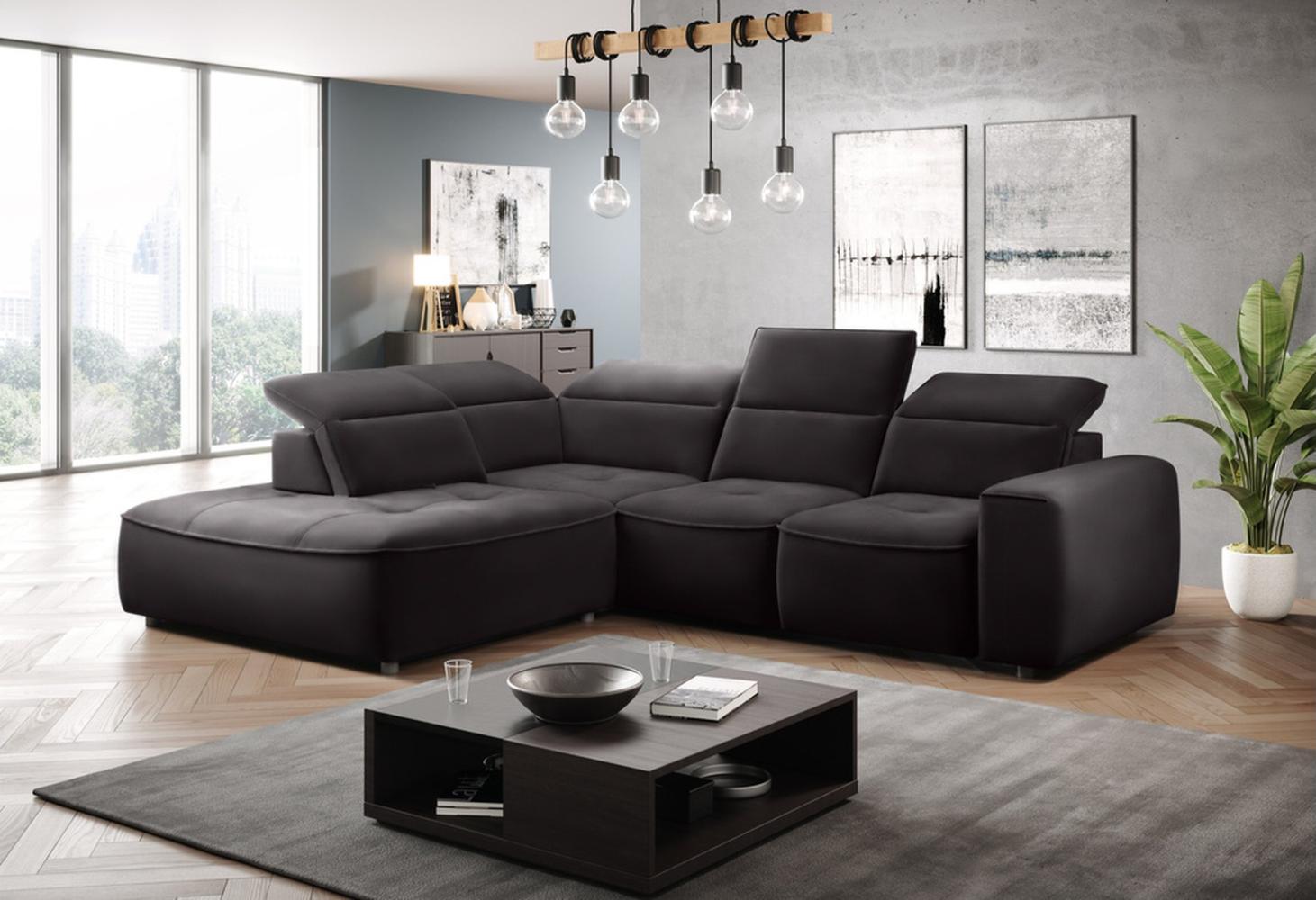 Stylefy Colton L Ecksofa Struktur JAZZ Graphit Links Bild 1