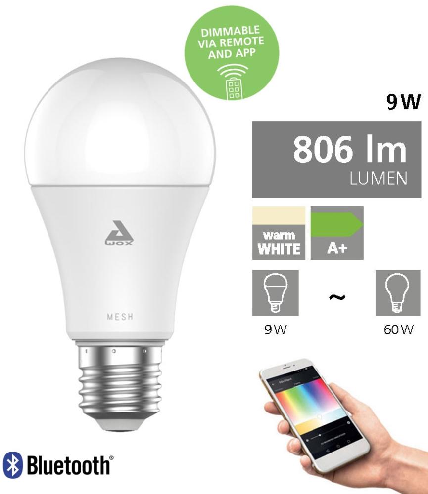 Eglo 11684 Connect Leuchtmittel BLE-E27-LED-A60 9W DIMMBAR 1STK - warmweiß T:11,8cm Ø6cm Bild 1