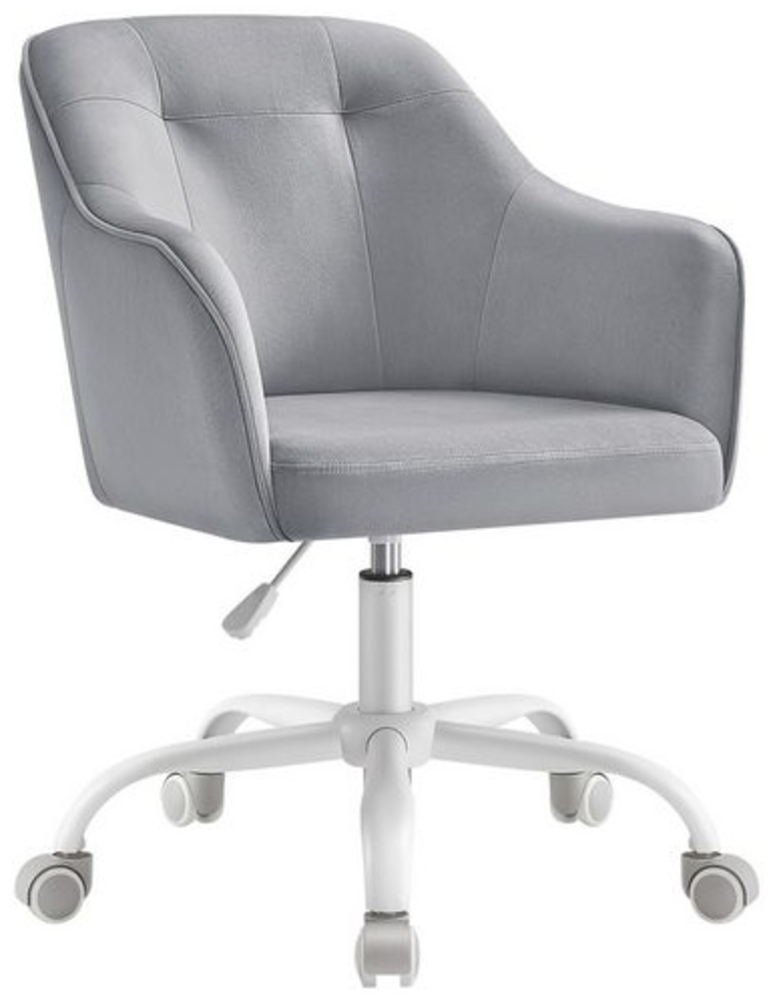 Songmics Homeoffice Stuhl, Drehstuhl, Schreibtischstuhl, höhenverstellbar, bis 110 kg belastbar, Samt, für Arbeitszimmer, Schlafzimmer, taubengrau Bild 1