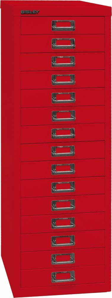 Bisley MultiDrawer™, 39er Serie, DIN A4, 15 Schubladen, Farbe kardinalrot Bild 1