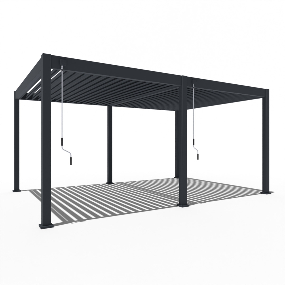 Weide Deluxe Pergola mit Lamellendach freistehend, Aluminium anthrazit, 3,6x5,3 m Bild 1