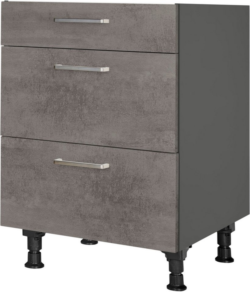 nobilia® Unterschrank "Riva", vormontiert, mit höhenverstellbaren Sockelfüßen, in den Breiten 30, 45, 60 und 90 cm, mit Schubkasten und Auszügen Bild 1