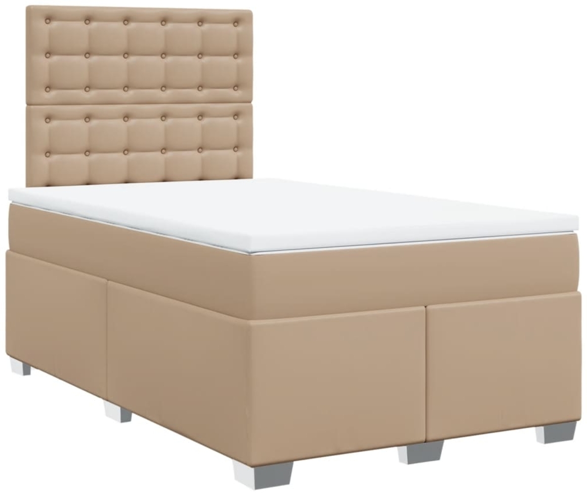 vidaXL Boxspringbett Matratze Cappuccino-Braun 120x200cm Kunstleder 3290719 Bild 1