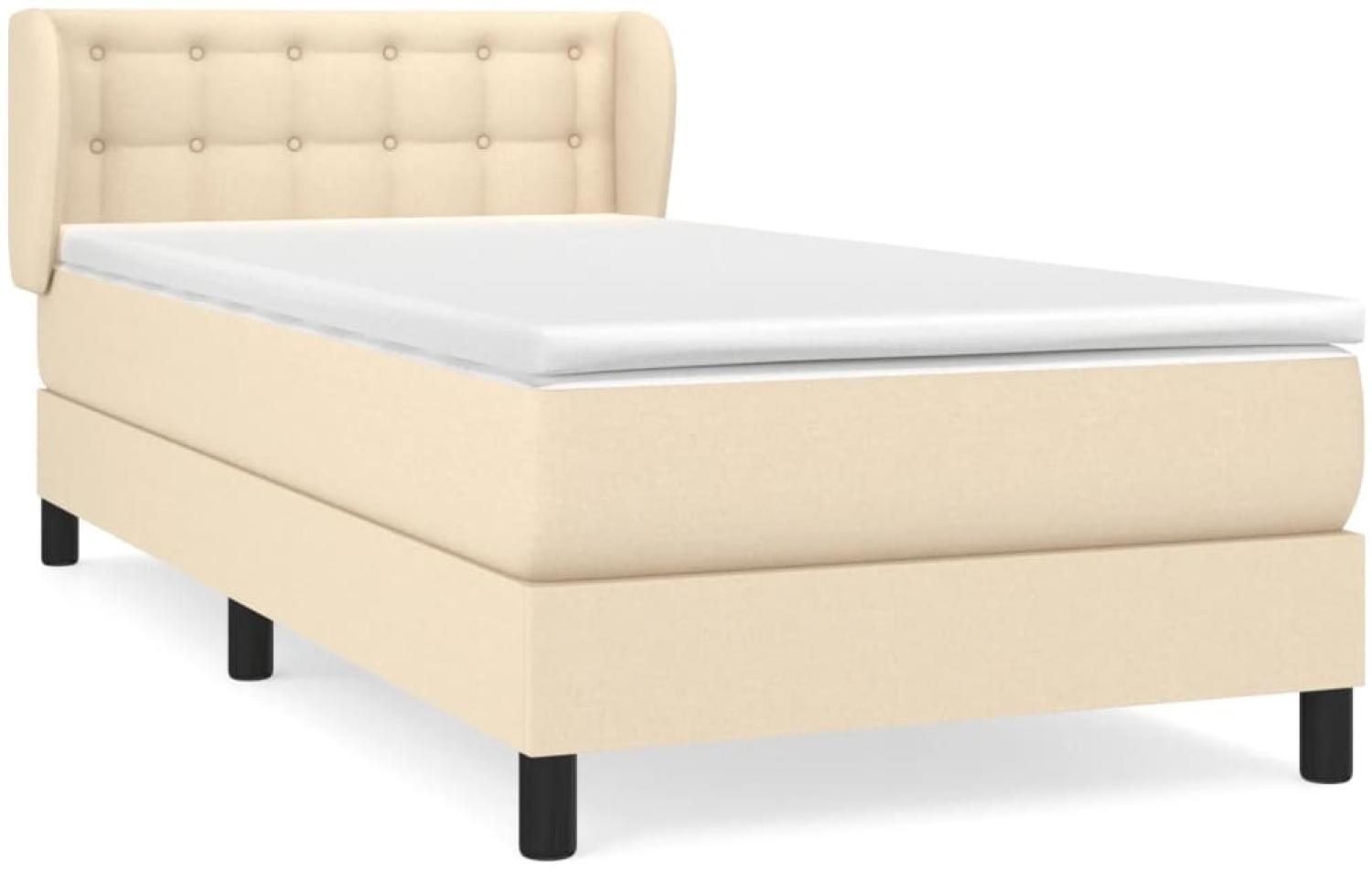 vidaXL Boxspringbett mit Matratze Creme 80x200 cm Stoff 3126522 Bild 1