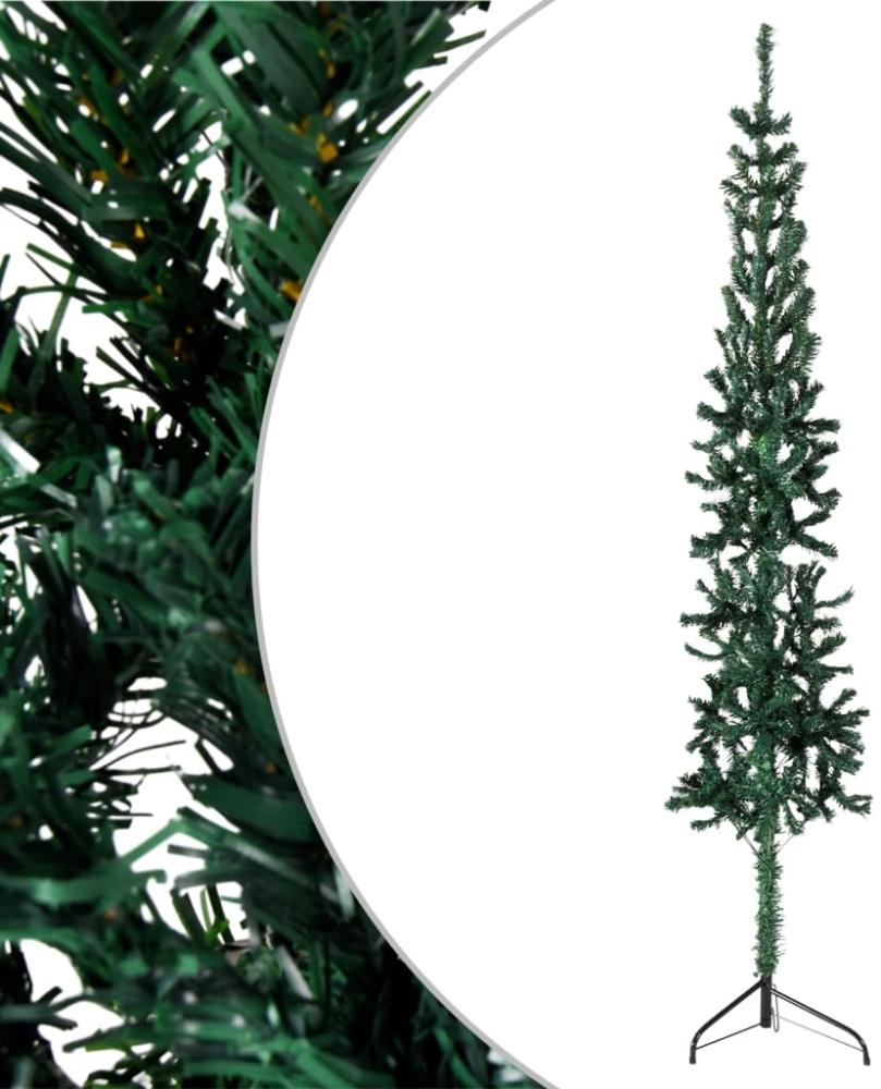 vidaXL Künstlicher Halb-Weihnachtsbaum mit Ständer Schlank Grün 240 cm 344603 Bild 1