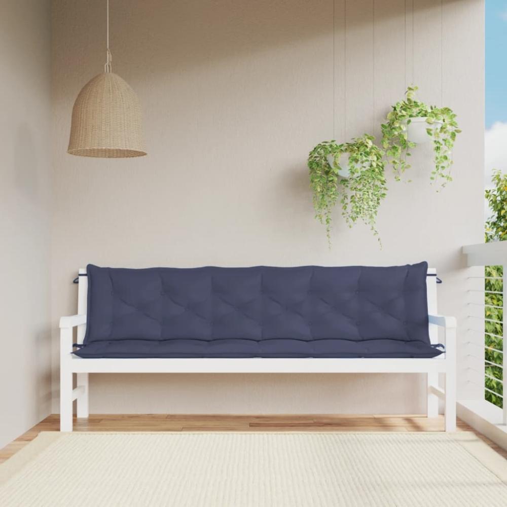 vidaXL Gartenbank-Auflagen 2 Stk. Marineblau 200x50x7 cm Oxford-Gewebe 379127 Bild 1