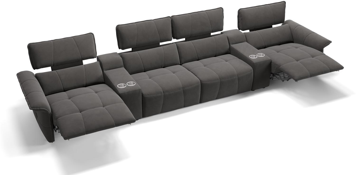 Sofanella Kinosofa ADRIA Viersitzer Stoffsofa Kino in Dunkelgrau M: 442 Breite x 101 Tiefe Bild 1