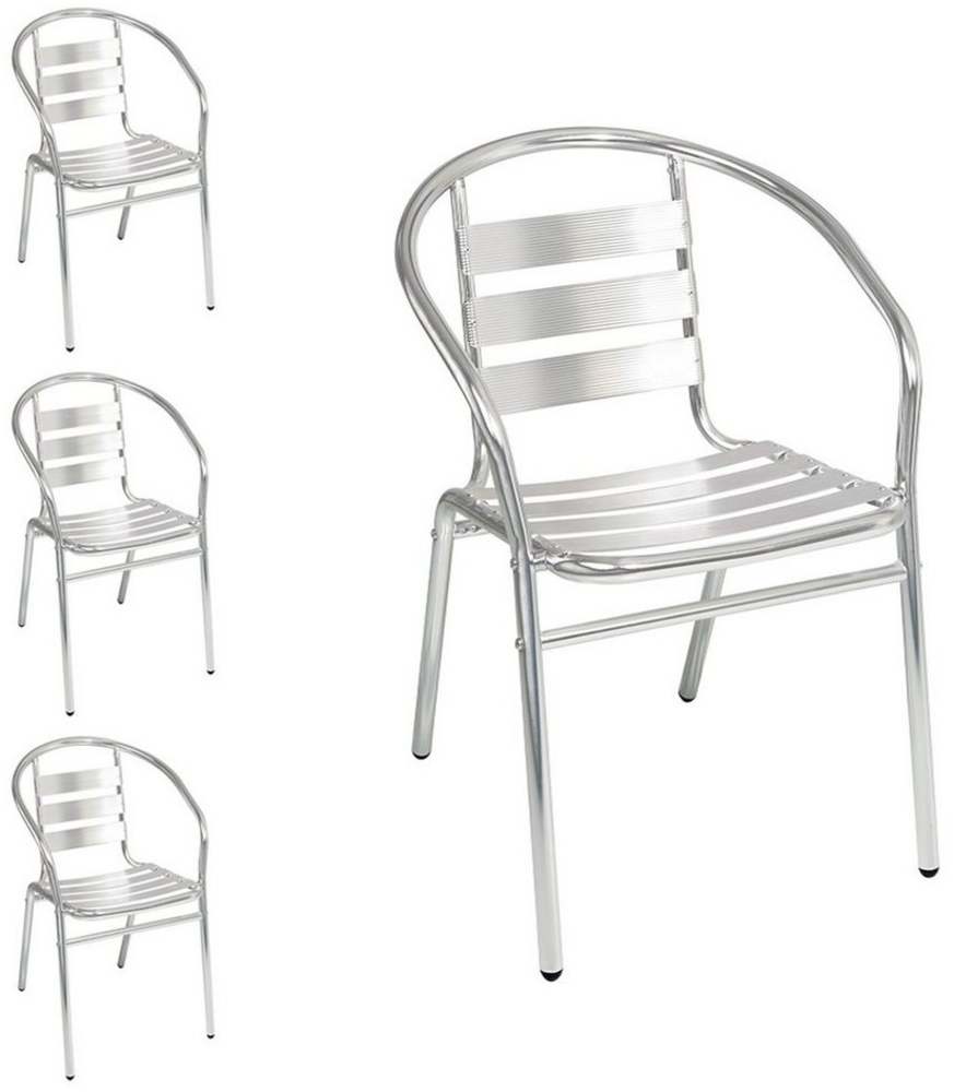 4 Stück stabile Aluminium Bistrostühle stapelbar Gartenstuhl Bild 1