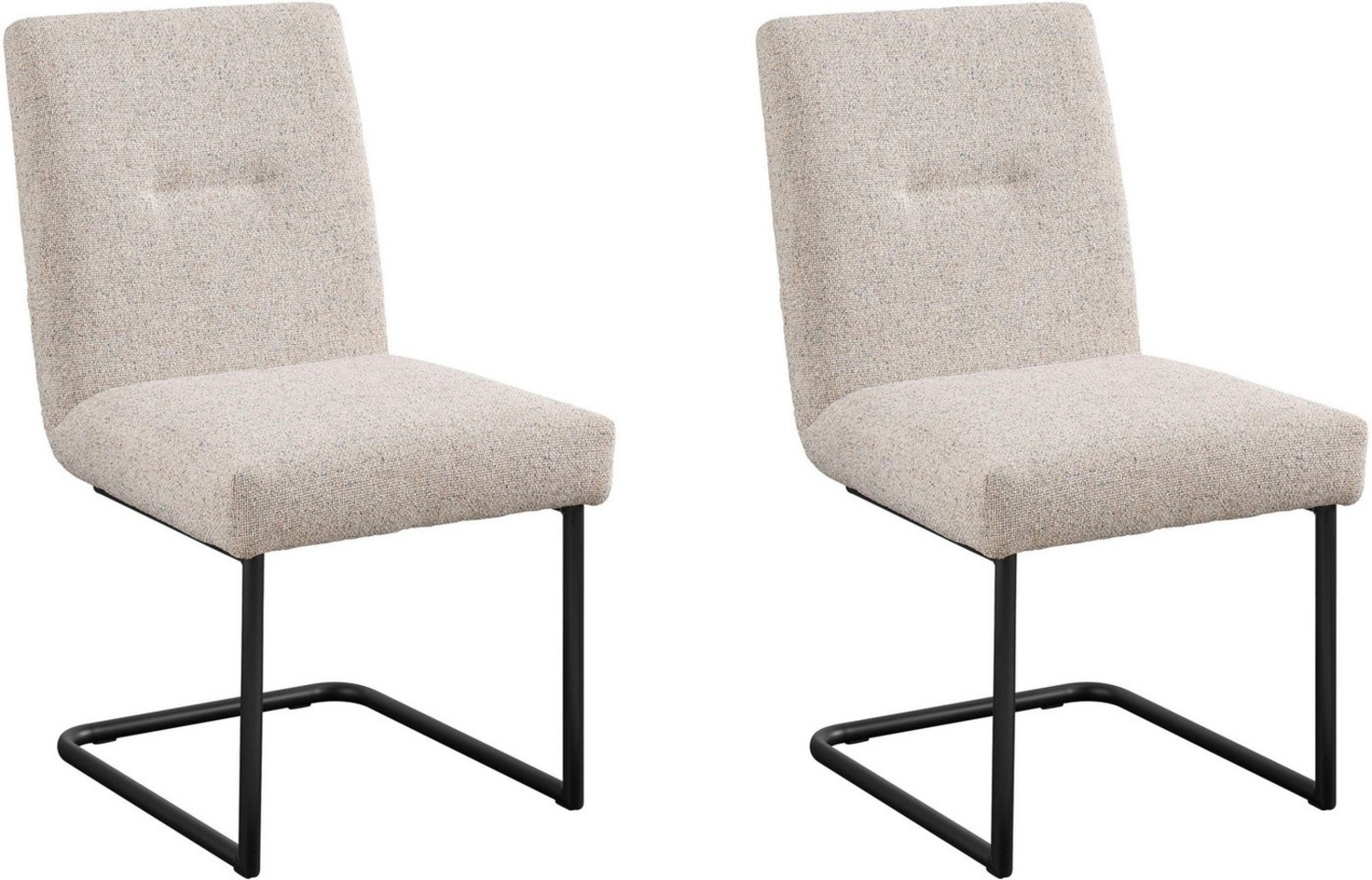 set one by Musterring Esszimmerstuhl Tracy, 2er-Set, Freischwingergestell schwarz, Sitz aus Webstoff, B52 x T65 cm Bild 1